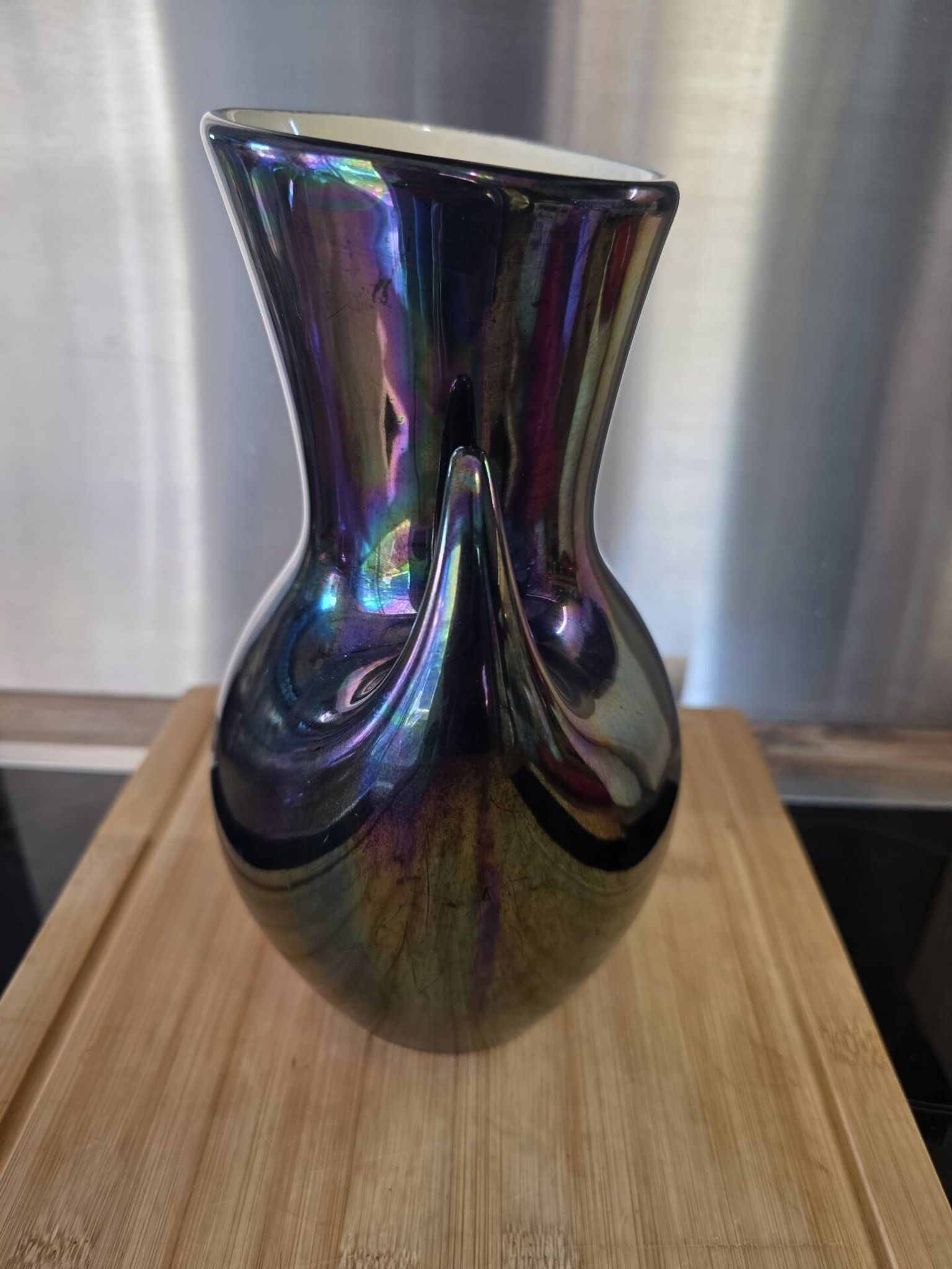 Vase Design Vintage à Cornes – Verceram Années 50/60 – Reflets Irisés