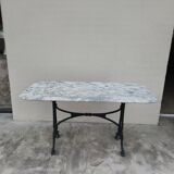 Antique cast iron and marble bistro restaurant table - 1.40m