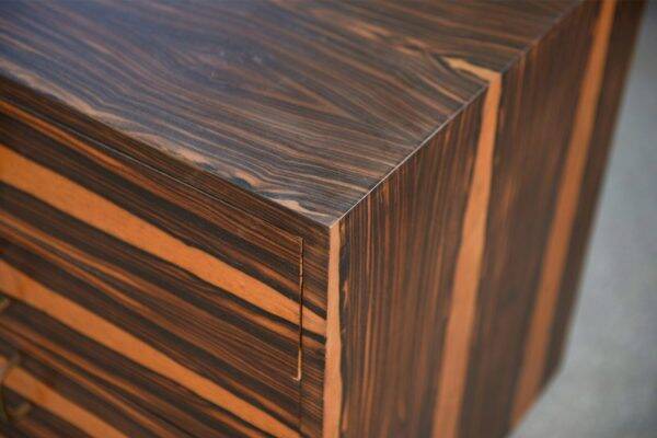 1960s Gabonese ebony chest of drawers with 8 drawers