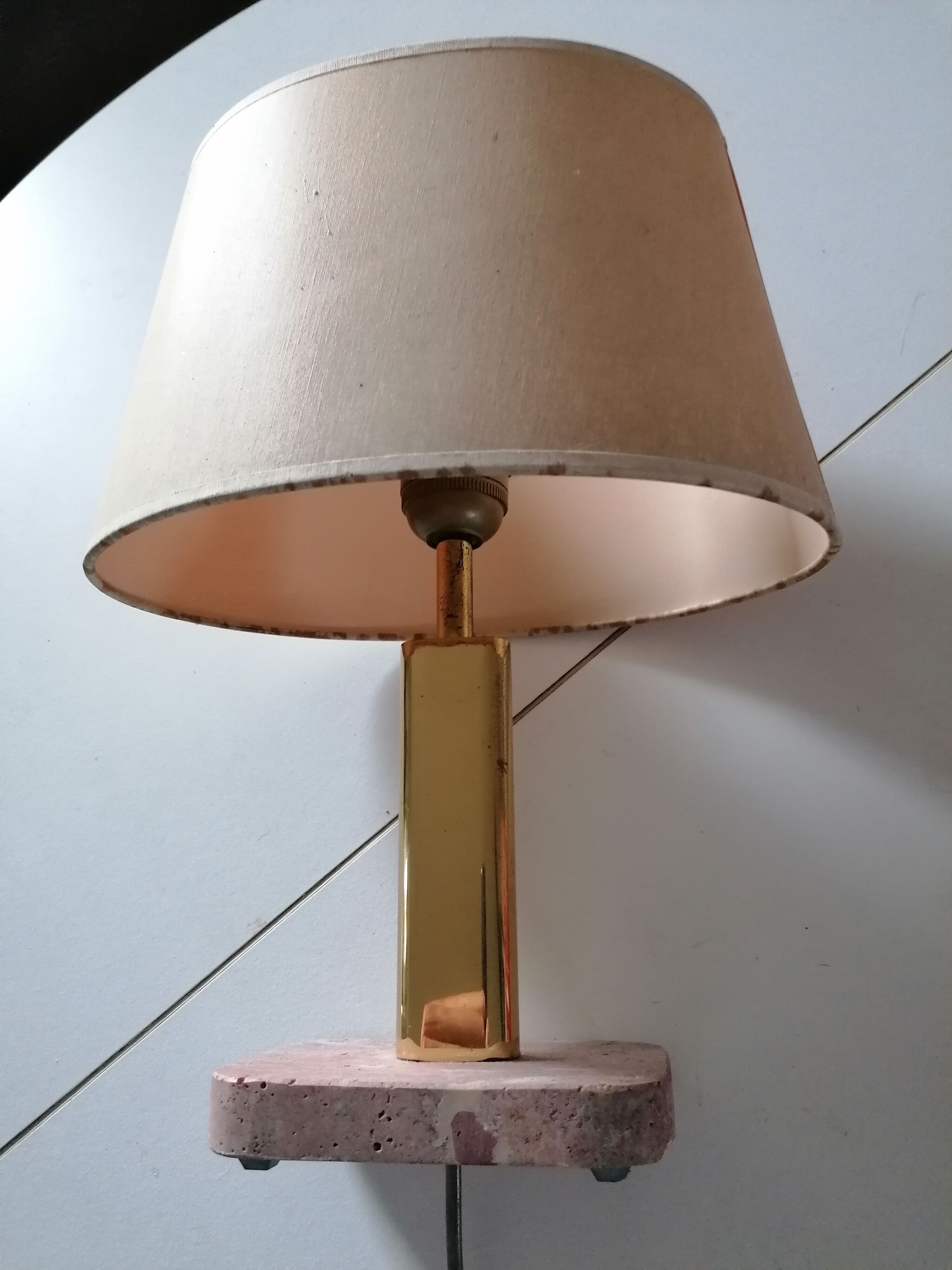 Marble foot lamp and gold metal