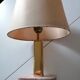 Lampe pied marbre et métal doré