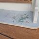 Blue wooden wall shelf