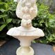 Alabaster bust of a woman signed Arnaldo Giannelli dated 1980.