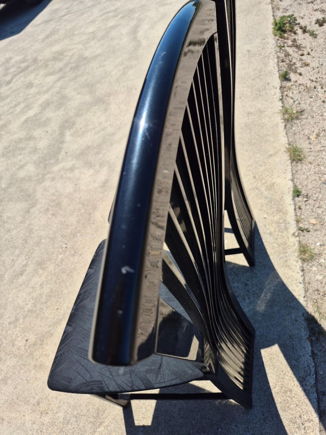 Set 4 postmodern black lacquer dining chairs 1980s