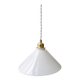 Suspension vintage conique en verre blanc