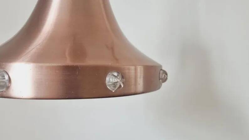 Midcentury Copper Pendant Vitrika, Sweden, 1970s