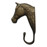 ancien patère laiton tête cheval déco vintage brass coat hook horse