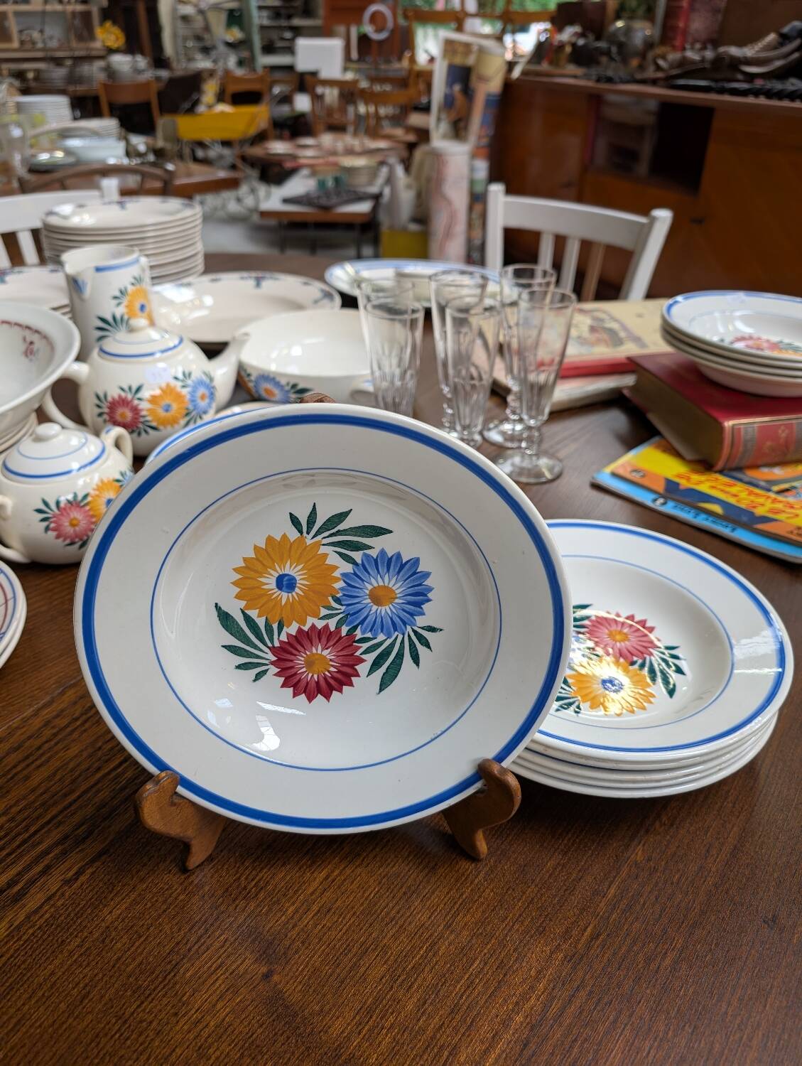 Vintage iron earth soup plates