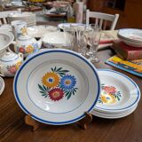 Vintage iron earth soup plates