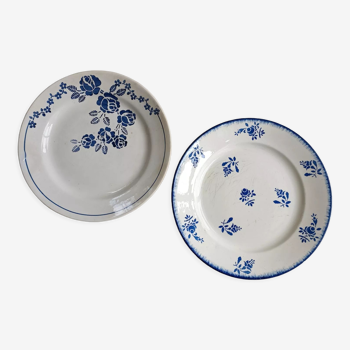 Set of 2 mismatched plates Lunéville and Saint Amand