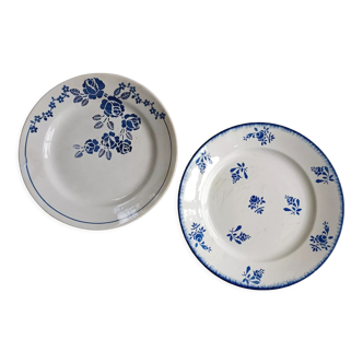 Set of 2 mismatched plates Lunéville and Saint Amand