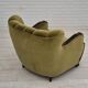 Fauteuil danois en tissu vert et chêne, 1960