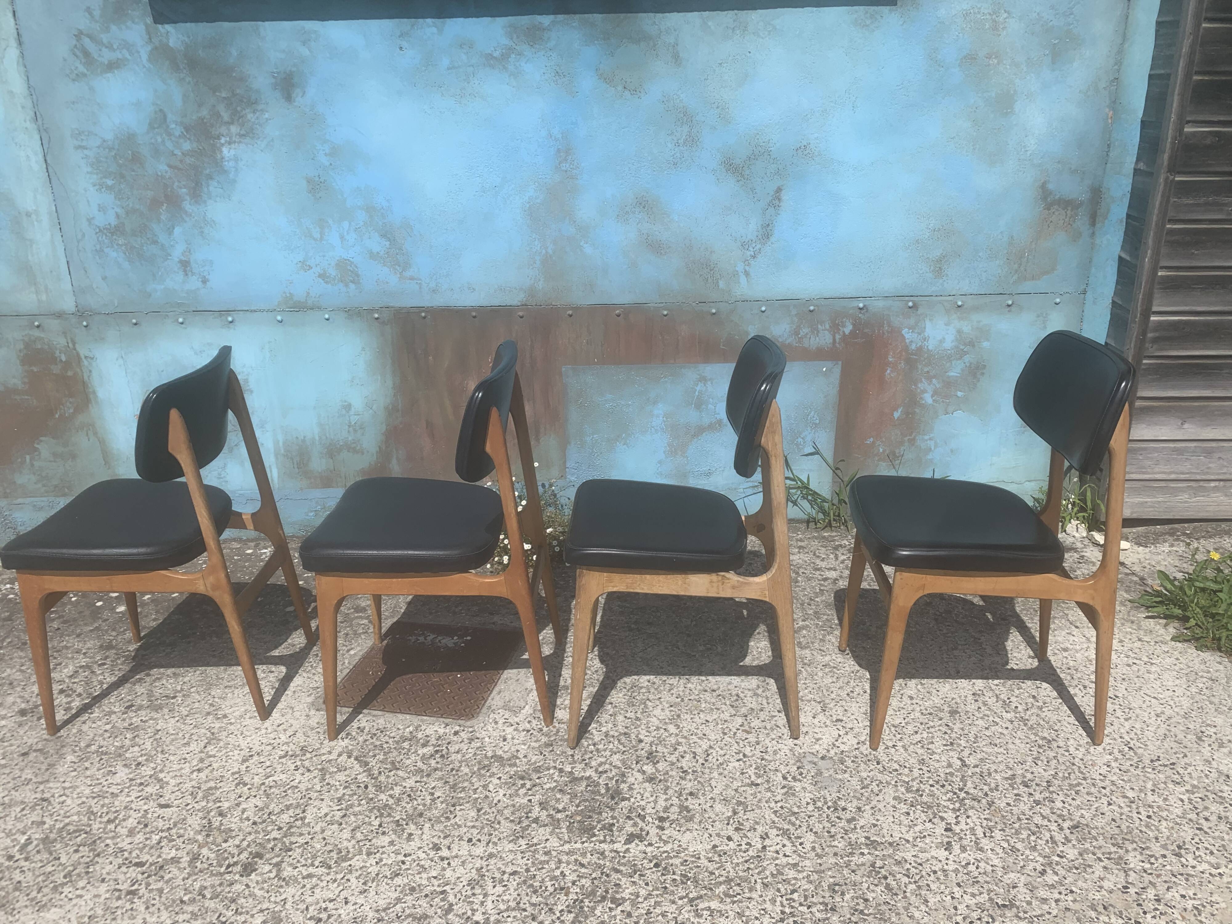 Vintage chair skaï black