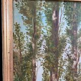 Vintage original landscape oil painting: Countryside nature wall art
