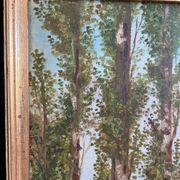 Vintage original landscape oil painting: Countryside nature wall art
