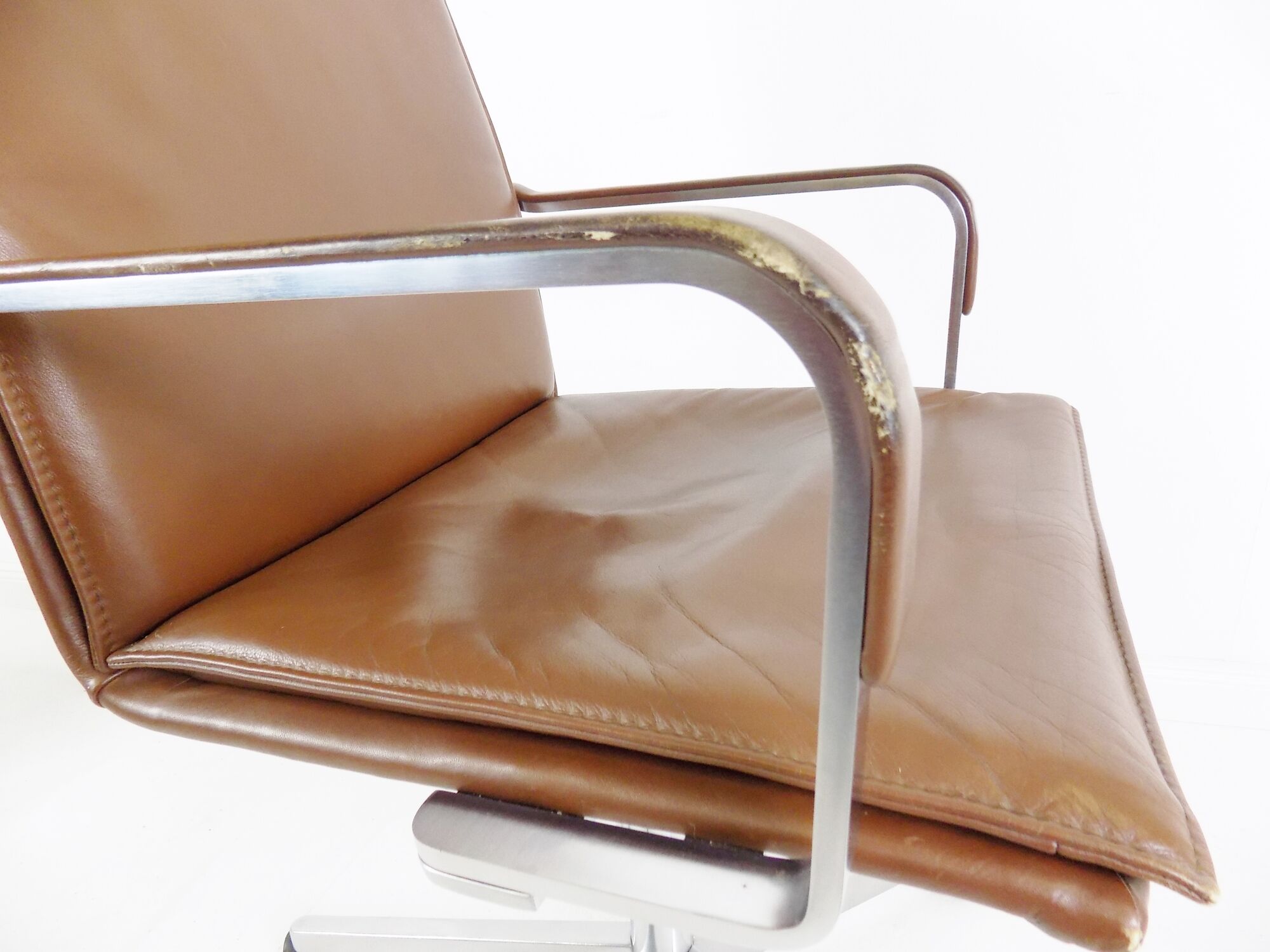 Fauteuil de bureau en cuir Walter Knoll Art Collection par Rudolf Glatzel