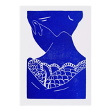 Original linocut - geisha