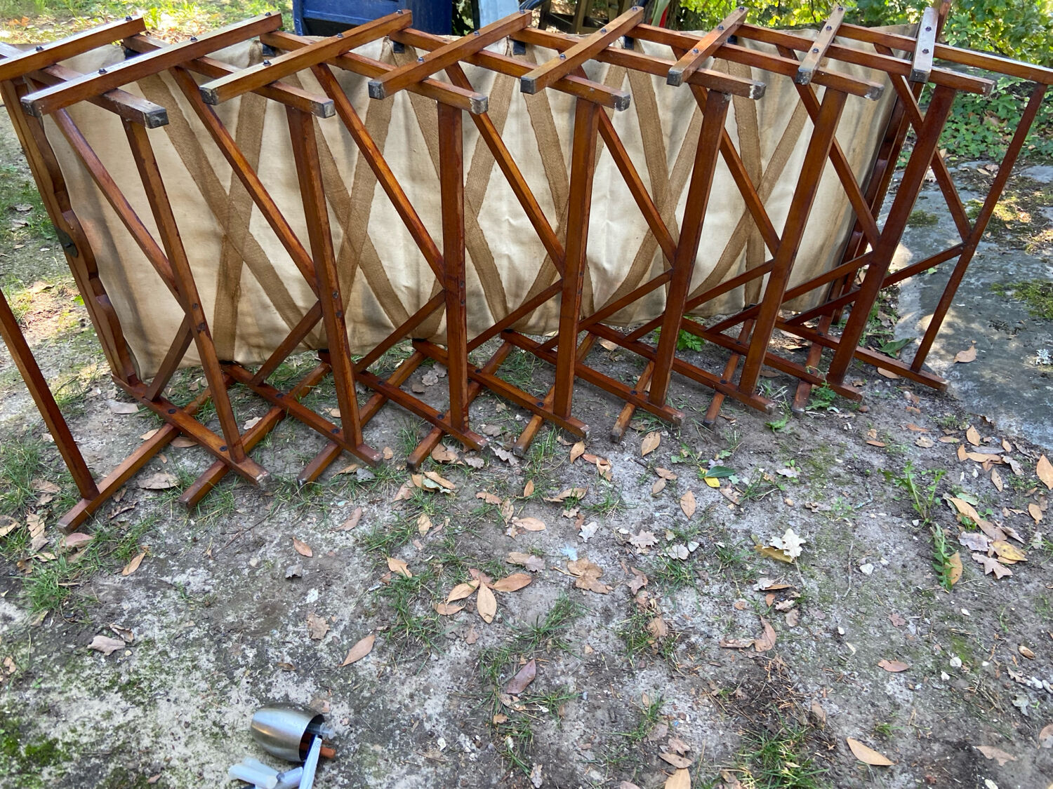 Folding bed that doubles as a bench from the 1930s