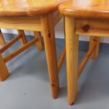 Set of 4 vintage pine chairs from the 70s and 80s