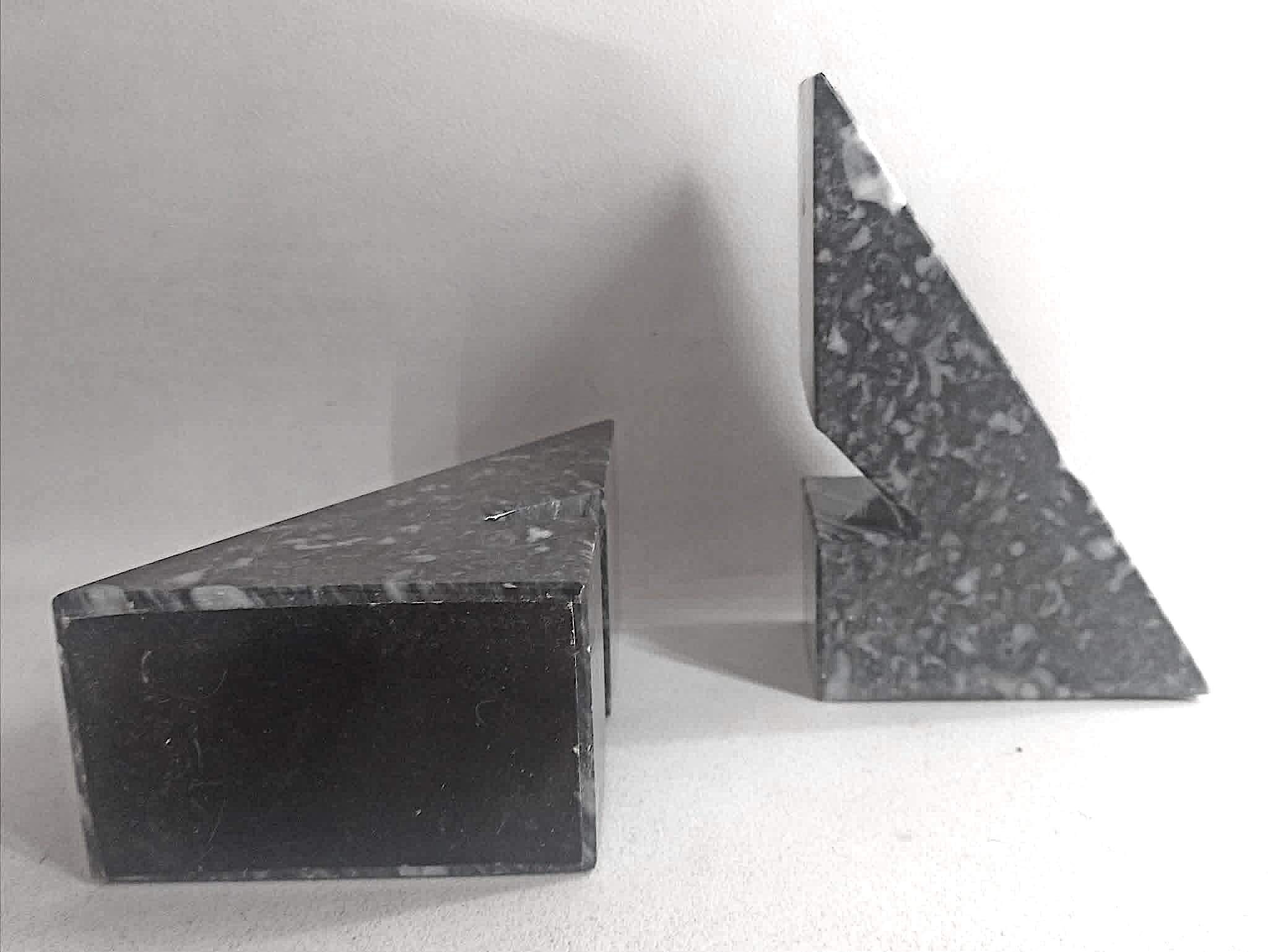 Pair of marble bookends 1970s Height 18.2 cm