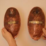 Paire d'appliques murales suédoises en cuivre du milieu du siècle