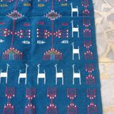 Blue Berber kilim in pure wool carpet 95x150cm