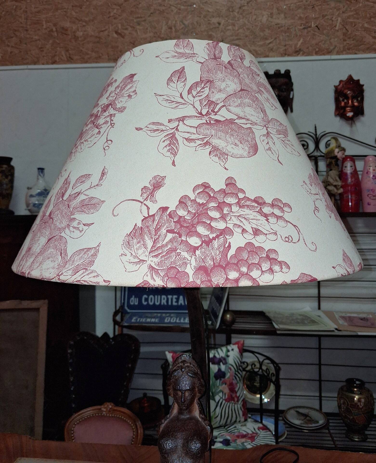 Large Art Nouveau Lamp with Female Figure in Patinated Cast Iron Early 20th Century
