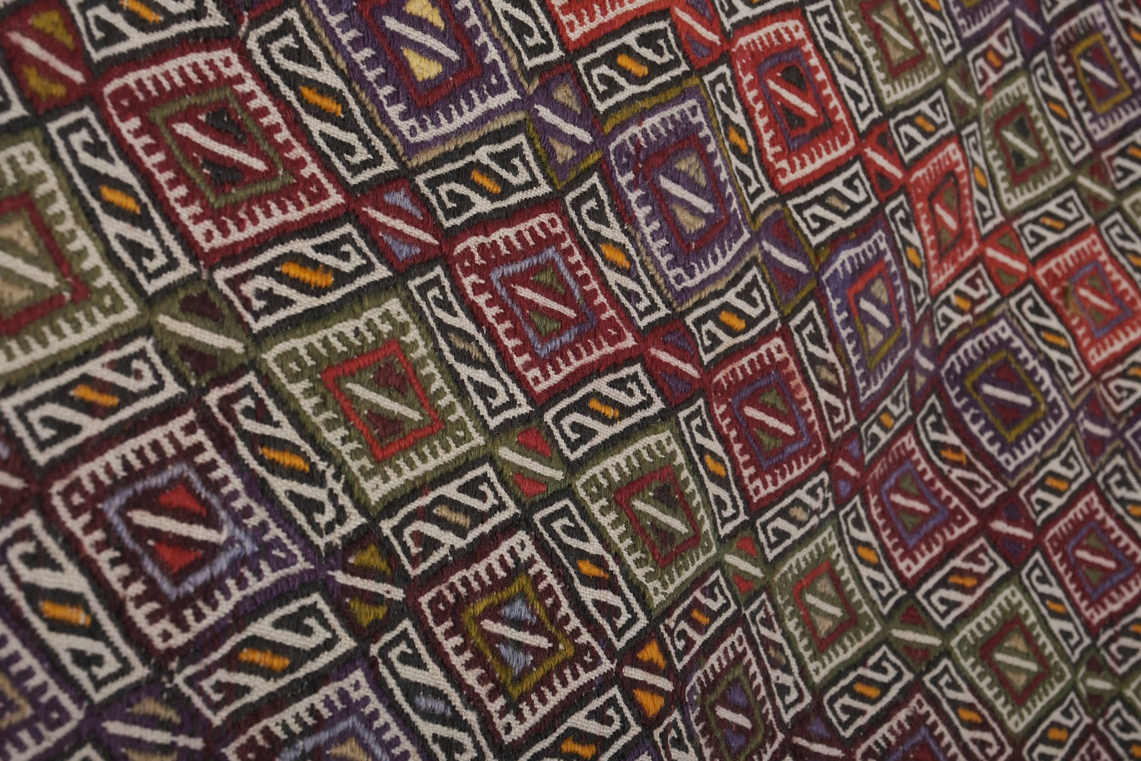 Vintage Turkish Oushak Rug Handwoven 141x356 cm