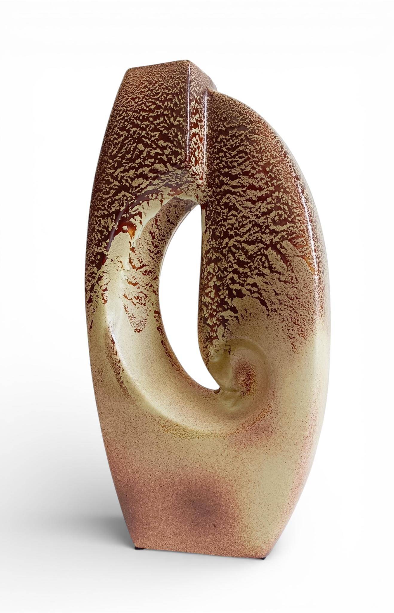 Midcentury Ceramic Vase Sculpture by Roberto Rigon for Bertoncello, Italy, 1960s