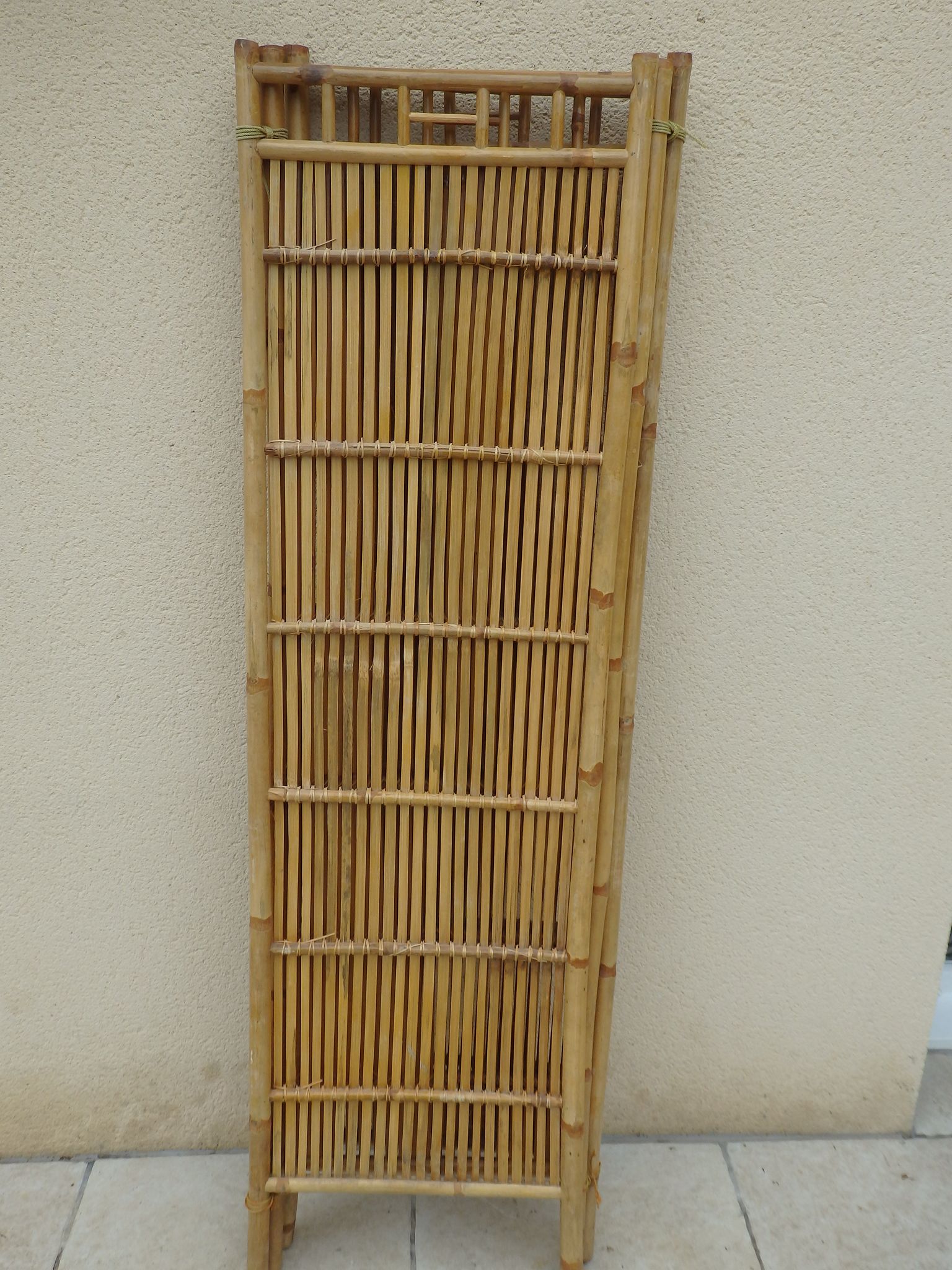 Paravent vintage année 60 rotin bambou
