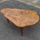 Vintage art deco coffee table with geometric marquetry