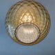 Vintage 70s smoked glass ball pendant light