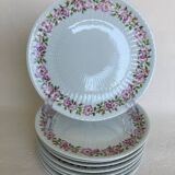 Assiettes à dessert Charles Field Haviland Fleurs d’églantiers