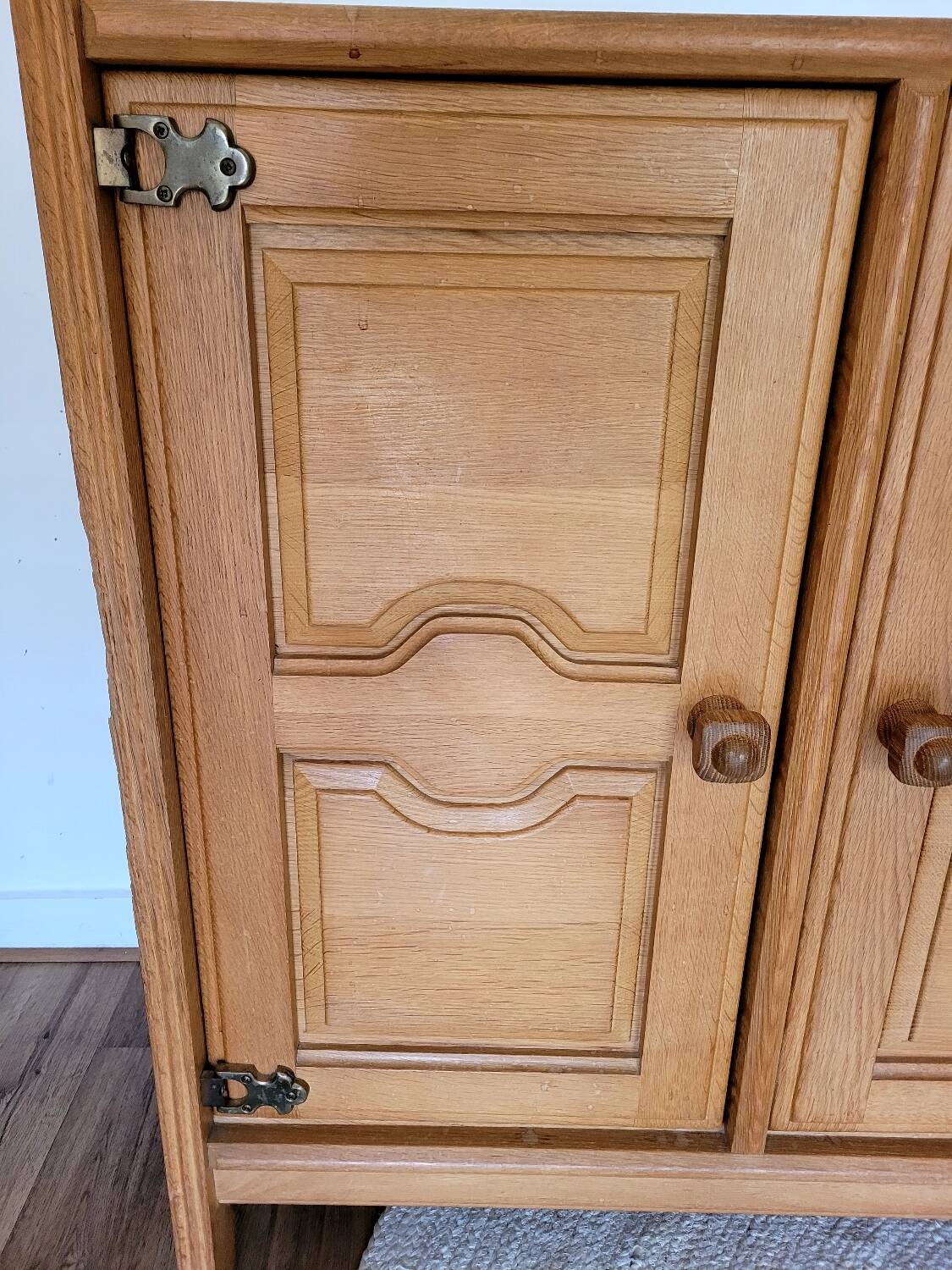 Vintage design oak buffet by Guillerme and Chambron