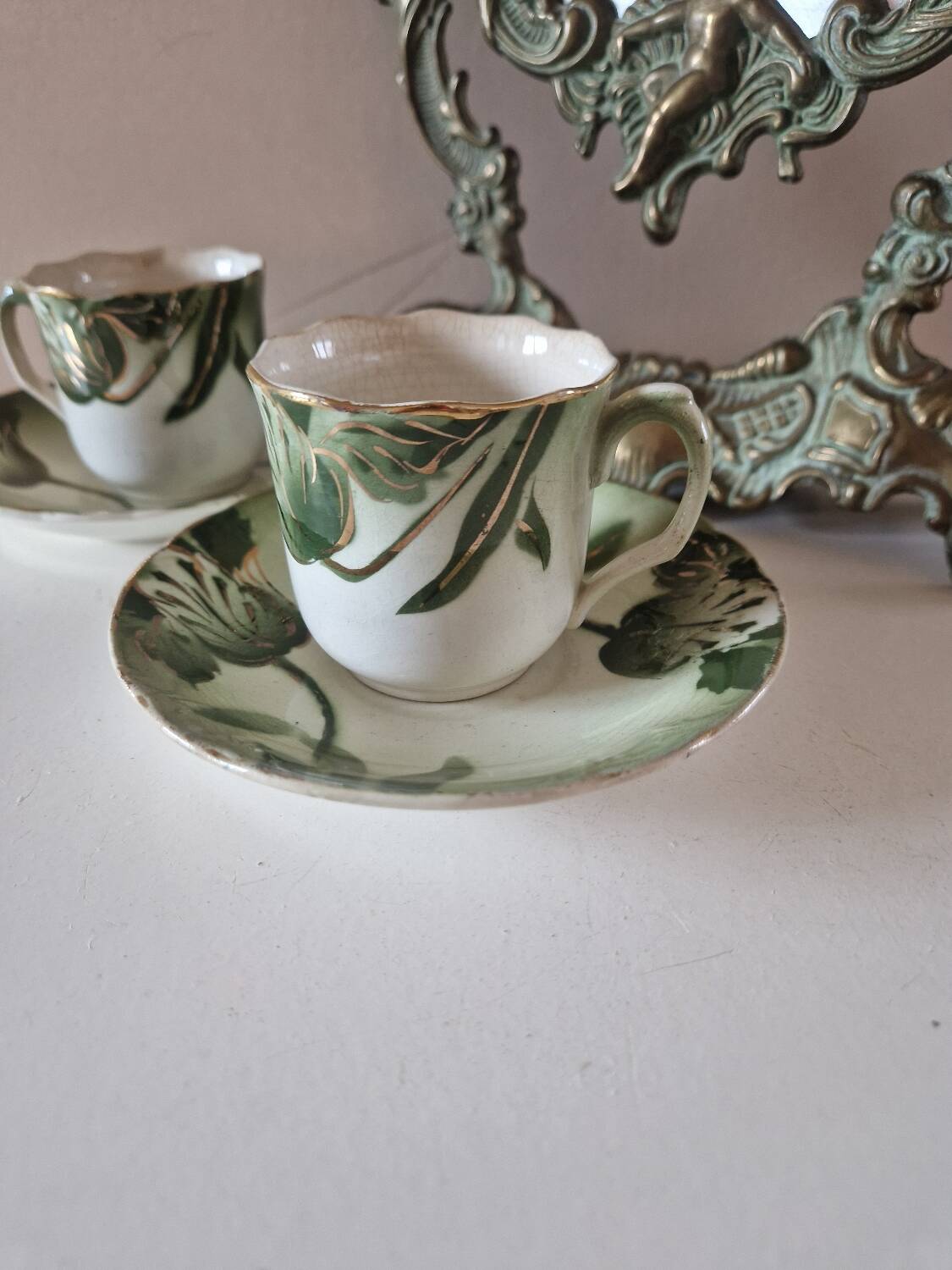 2 longwy art nouveau cups