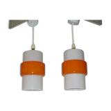 Pair of orange suspensions from the 70s