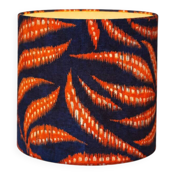 Abat-jour en coton fin, bleu vif et orange