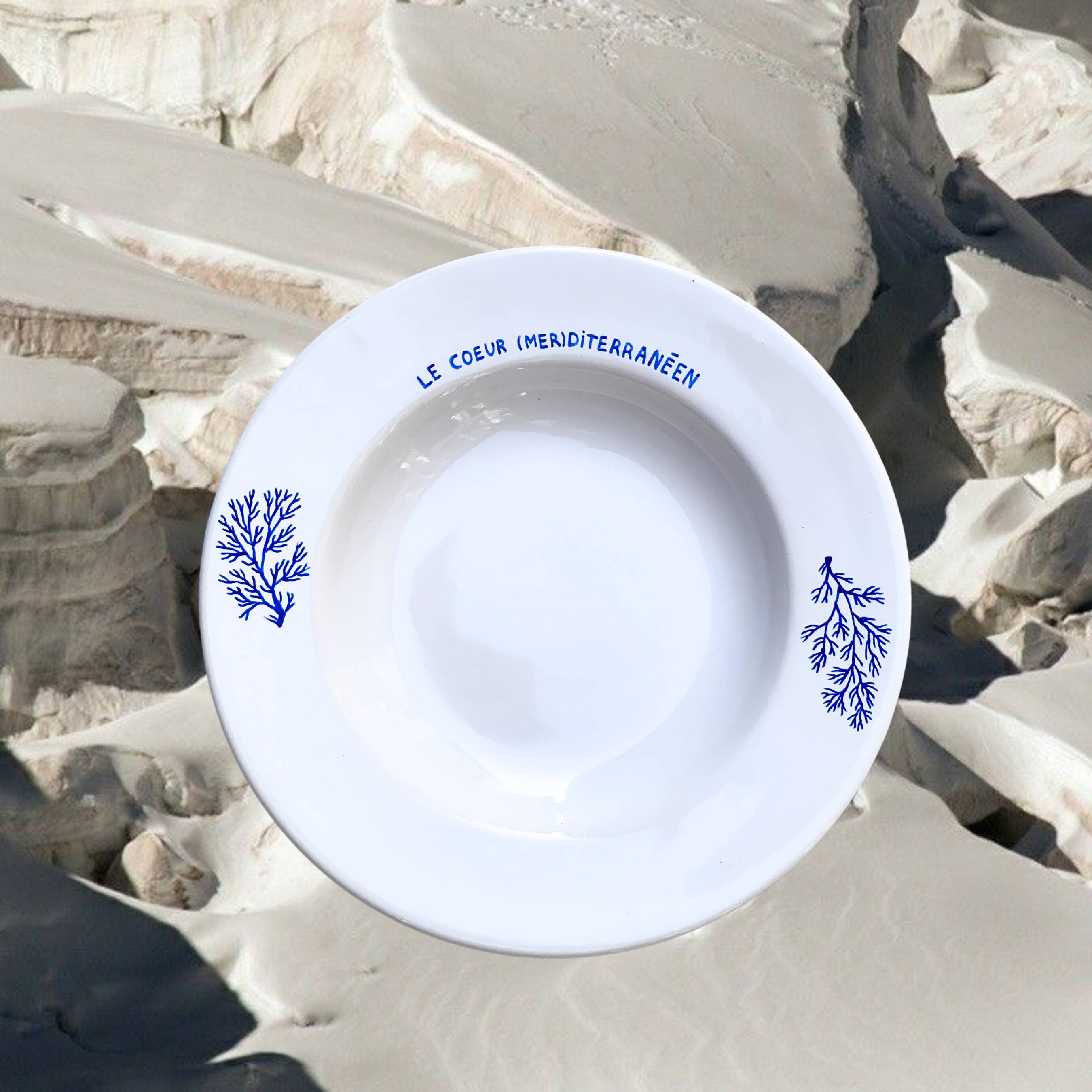 Coral ceramic plate