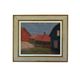 Vintage village landscape painting – Oil on canvas signed – 1960s-70s