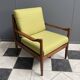 Yellow fabric and wood relax chair 1960s