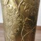 Umbrella holder sunflowers vintage copper and golden brass