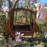 Cage à oiseaux ancienne en bois