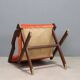 Vintage wooden and fabric armchair, design, Italy, 1960s