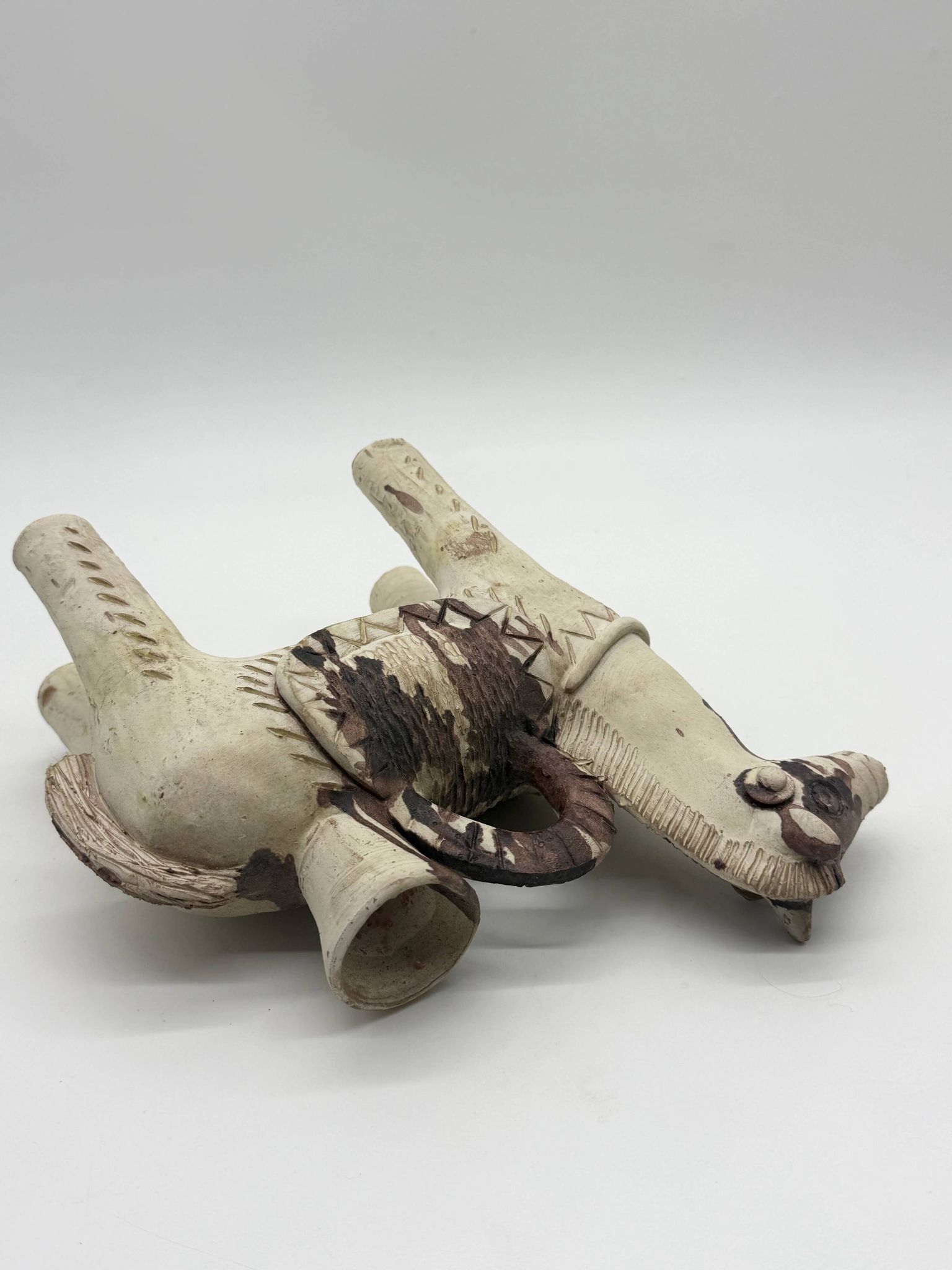 Ceramic candlestick horse, Sardinian, 1960s