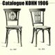 Two bistro chairs kohn n°196 in palmette, circa 1906, tanned