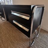 Vintage metallic sideboard in the Bauhaus style of the 70s