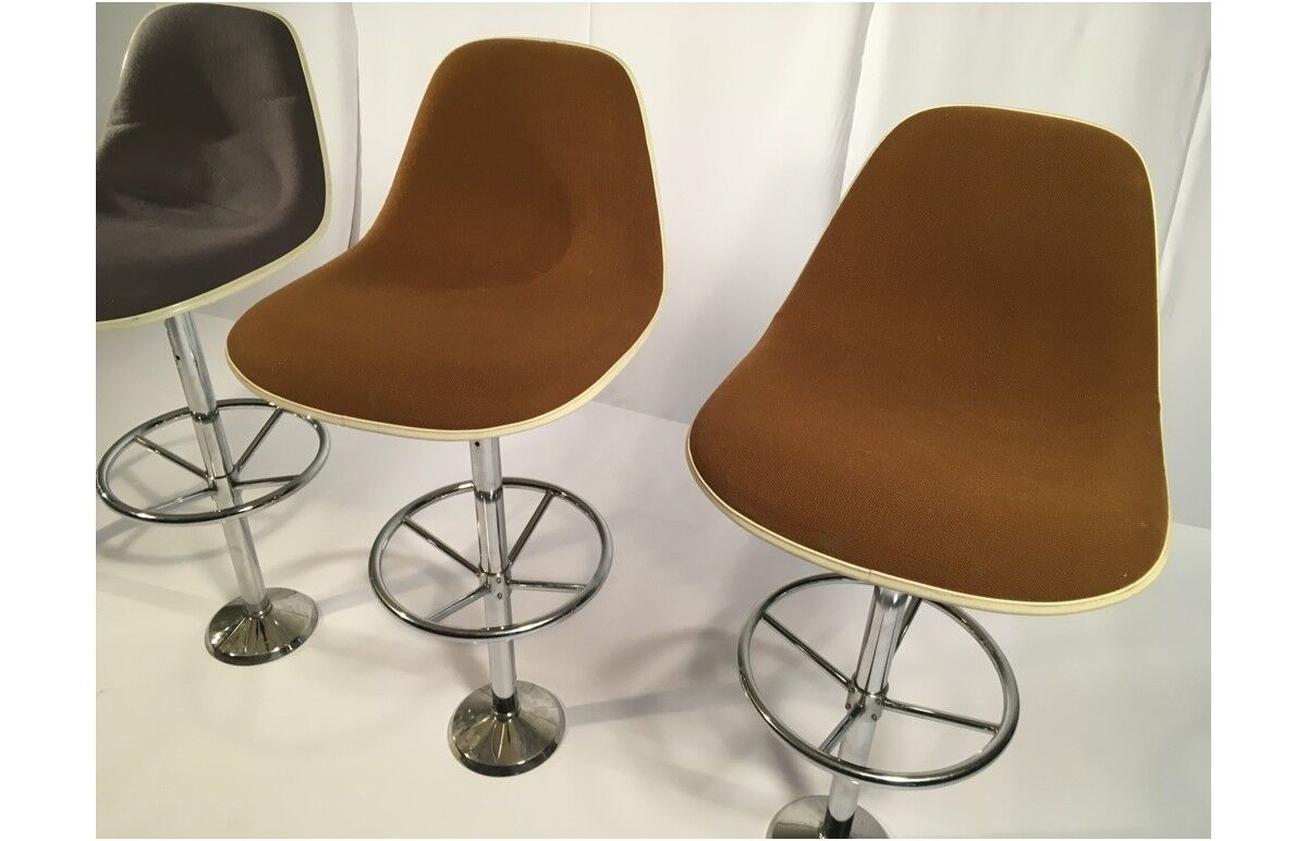Vintage Bar Stools By Ray & Charles Eames For Herman Miller, Set Of 4