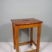 Vintage workshop stool handmade with handle, Belgium 1960