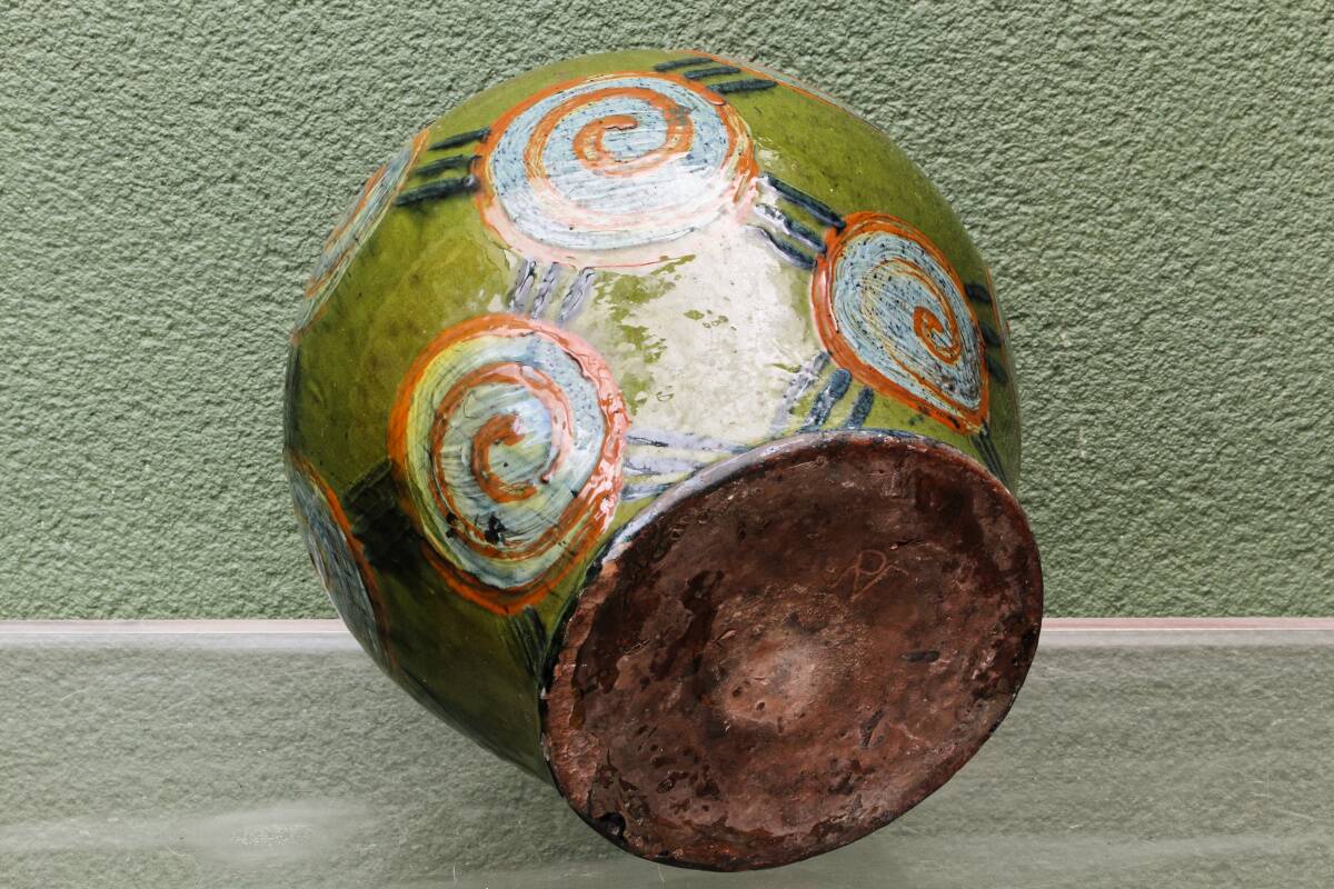 Glazed terracotta vase, Art Deco, signed René Nicole (1885-1960)