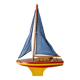Wooden sailboat, cotton sails, vintage toy